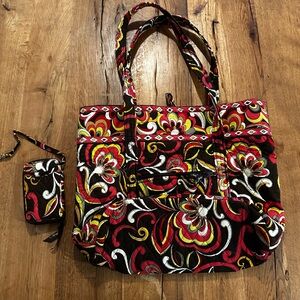 Vera Bradley tote and wristlet wallet Puccini pattern